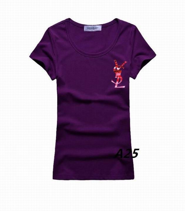 YSL short round collar T woman S-XL-051